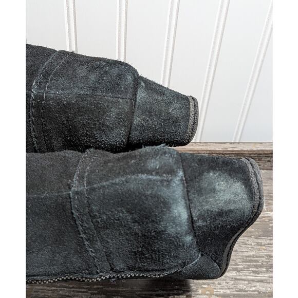 Franco Sarto Women's Black Suede Asher Wedge Heel Boots Size 7.5 M - Picture 7 of 8